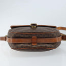 CELINE Macadam Canvas Shoulder Bag PVC Leather Brown Gold Auth ARZ311-9