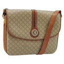 CELINE Macadam Canvas Circle Schoudertas PVC Beige Goud Auth ARZ313-1