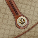 CELINE Macadam Canvas Circle Schoudertas PVC Beige Goud Auth ARZ313-14