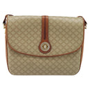 CELINE Macadam Canvas Circle Schoudertas PVC Beige Goud Auth ARZ313-2
