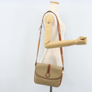 CELINE Macadam Canvas Circle Schoudertas PVC Beige Goud Auth ARZ313-24