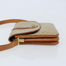 CELINE Macadam Canvas Circle Schoudertas PVC Beige Goud Auth ARZ313-5
