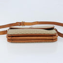 CELINE Macadam Canvas Circle Schoudertas PVC Beige Goud Auth ARZ313-9