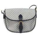 GUCCI Micro GG Supreme Shoulder Bag PVC Navy Gold Auth ARZ314-13