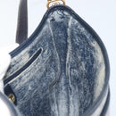 GUCCI Micro GG Supreme Shoulder Bag PVC Navy Gold Auth ARZ314-21