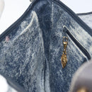 GUCCI Micro GG Supreme Shoulder Bag PVC Navy Gold Auth ARZ314-22