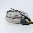 GUCCI Micro GG Supreme Shoulder Bag PVC Navy Gold Auth ARZ314-3