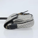 GUCCI Micro GG Supreme Shoulder Bag PVC Navy Gold Auth ARZ314-4