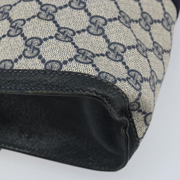 GUCCI GG Supreme Sherry Line Clutch Bag PVC Navy Red 84 01 007 Auth ARZ315