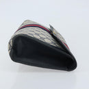 GUCCI GG Supreme Sherry Line Clutch Bag PVC Navy Red 84 01 007 Auth ARZ315-4