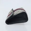 GUCCI GG Supreme Sherry Line Clutch Bag PVC Navy Red 84 01 007 Auth ARZ315-5