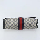 GUCCI GG Supreme Sherry Line Clutch Bag PVC Navy Red 84 01 007 Auth ARZ315-7