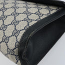 GUCCI GG Supreme Sherry Line Clutch Bag PVC Navy Red 84 01 007 Auth ARZ315-8