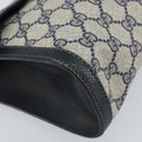 GUCCI GG Supreme Sherry Line Clutch Bag PVC Navy Red 84 01 007 Auth ARZ315-9