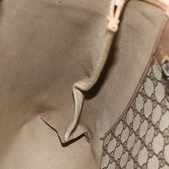 GUCCI GG Supreme Web Sherry Line Tote Bag PVC Beige Gold 39 02 091 Auth ARZ316