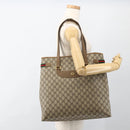 GUCCI GG Supreme Web Sherry Line Tote Bag PVC Beige Gold 39 02 091 Auth ARZ316-21
