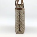 GUCCI GG Supreme Web Sherry Line Tote Bag PVC Beige Gold 39 02 091 Auth ARZ316-4