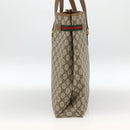 GUCCI GG Supreme Web Sherry Line Tote Bag PVC Beige Gold 39 02 091 Auth ARZ316-5