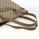 GUCCI GG Supreme Web Sherry Line Tote Bag PVC Beige Gold 39 02 091 Auth ARZ316-7