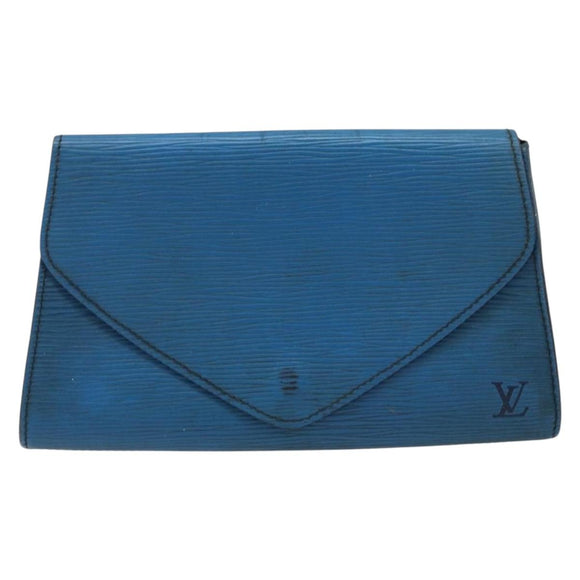 LOUIS VUITTON Epi Art Deco Clutch Bag Blue M52635 LV Auth ARZ317
