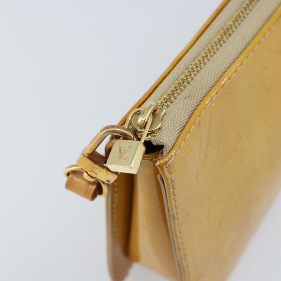 LOUIS VUITTON Monogram Vernis Lexington Pouch Beige M91010 LV Auth ARZ319