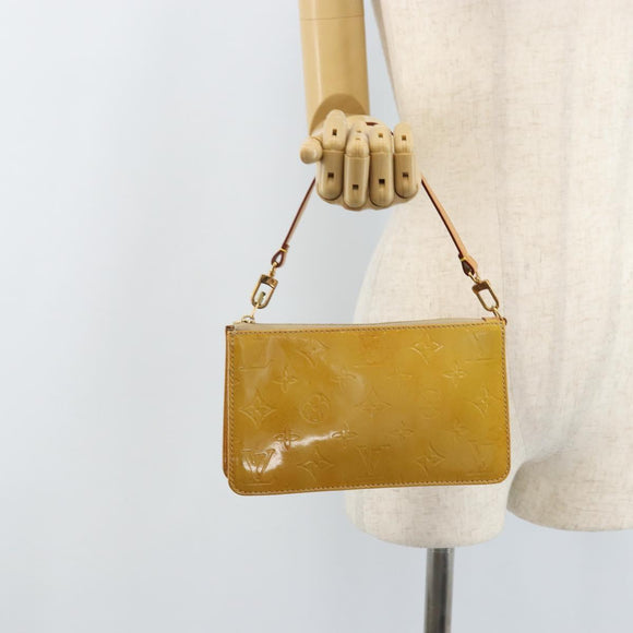 LOUIS VUITTON Monogram Vernis Lexington Pouch Beige M91010 LV Auth ARZ319