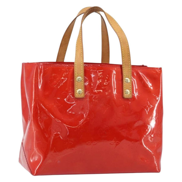 LOUIS VUITTON Monogram Vernis Reade PM Hand Bag Red Rouge M91088 LV Auth ARZ320