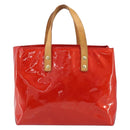 LOUIS VUITTON Monogram Vernis Reade PM Hand Bag Red Rouge M91088 LV Auth ARZ320-13