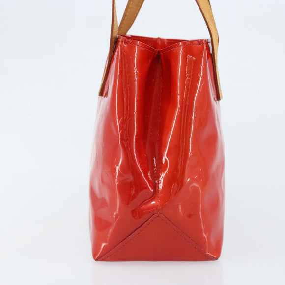 LOUIS VUITTON Monogram Vernis Reade PM Hand Bag Red Rouge M91088 LV Auth ARZ320