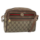 GUCCI GG Supreme Web Sherry Line Bag PVC Beige Gold 001 44 6655 Auth ARZ340-1