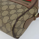 GUCCI GG Supreme Web Sherry Line Bag PVC Beige Gold 001 44 6655 Auth ARZ340-9