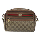 GUCCI GG Supreme Web Sherry Line Bag PVC Beige Gold 001 44 6655 Auth ARZ340-13