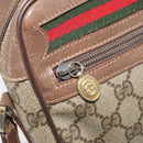 GUCCI GG Supreme Web Sherry Line Bag PVC Beige Gold 001 44 6655 Auth ARZ340-21
