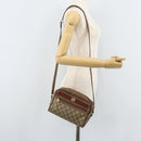 GUCCI GG Supreme Web Sherry Line Bag PVC Beige Gold 001 44 6655 Auth ARZ340-23
