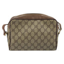 GUCCI GG Supreme Web Sherry Line Bag PVC Beige Gold 001 44 6655 Auth ARZ340-2