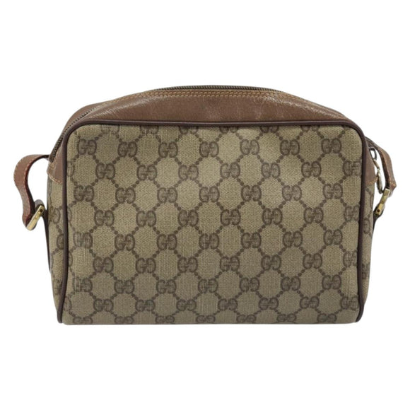 GUCCI GG Supreme Web Sherry Line Bag PVC Beige Gold 001 44 6655 Auth ARZ340