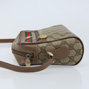 GUCCI GG Supreme Web Sherry Line Bag PVC Beige Gold 001 44 6655 Auth ARZ340-4