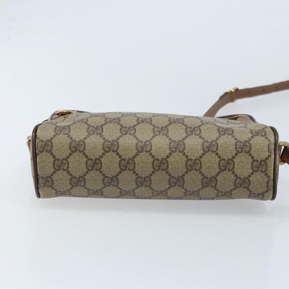 GUCCI GG Supreme Web Sherry Line Bag PVC Beige Gold 001 44 6655 Auth ARZ340