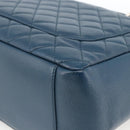 CHANEL Matelasse Chain Shoulder Bag Caviar Skin Blue Silver CC Auth ARZ343SAV-15