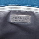 CHANEL Matelasse Chain Shoulder Bag Caviar Skin Blue Silver CC Auth ARZ343SAV-17