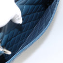CHANEL Matelasse Chain Shoulder Bag Caviar Skin Blue Silver CC Auth ARZ343SAV-26