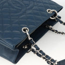 CHANEL Matelasse Chain Shoulder Bag Caviar Skin Blue Silver CC Auth ARZ343SAV-6