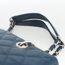 CHANEL Matelasse Chain Shoulder Bag Caviar Skin Blue Silver CC Auth ARZ343SAV-8