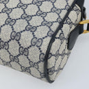 GUCCI GG Supreme Sherry Line Shoulder Bag PVC Navy Gold 68 02 005 Auth ARZ344-16