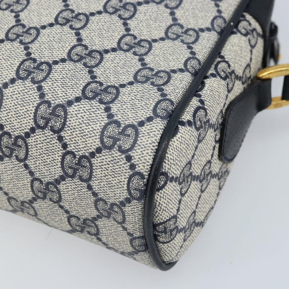 GUCCI GG Supreme Sherry Line Shoulder Bag PVC Navy Gold 68 02 005 Auth ARZ344