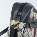 GUCCI GG Supreme Sherry Line Shoulder Bag PVC Navy Gold 68 02 005 Auth ARZ344-9