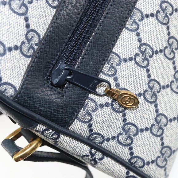 GUCCI GG Supreme Sherry Line Shoulder Bag PVC Navy Gold 68 02 005 Auth ARZ344