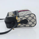GUCCI GG Supreme Sherry Line Shoulder Bag PVC Navy Gold 68 02 005 Auth ARZ344-4