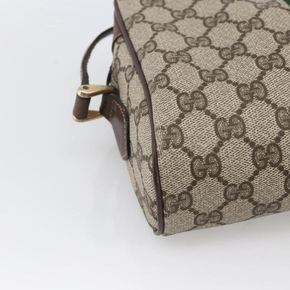 GUCCI GG Supreme Web Sherry Line Bag PVC Beige Gold 68 001 3654 Auth ARZ345