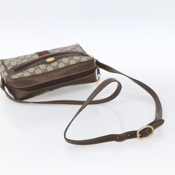 GUCCI GG Supreme Web Sherry Line Bag PVC Beige Gold 68 001 3654 Auth ARZ345